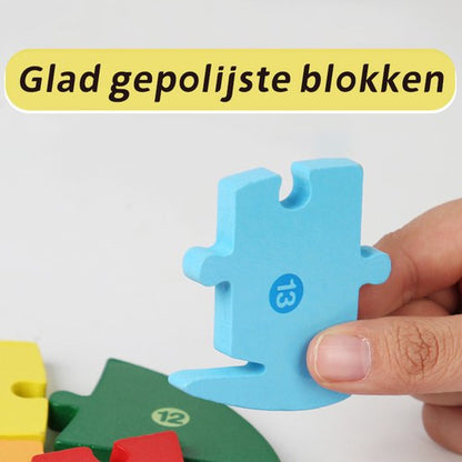Houten Blokpuzzel-Montessori Speelgoed-3D puzzel-Kinderen-3 Jaar-Gift-Cadeau-14stuks-Stegosaurus, Educatief Spel voor 3 4 5 6 7 Jaar, Cadeau voor Jongens en Meisjes
