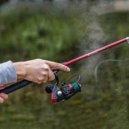 Ghosthorn Telescoop Vishengel Set – Draagbare Visuitrusting voor Beginners en Gevorderden – Samenklapbare Hengel met Molen, Lijn en Aas – Ideaal voor Zoet- en Zoutwater Vissen – Rood - 2.1M 7FT