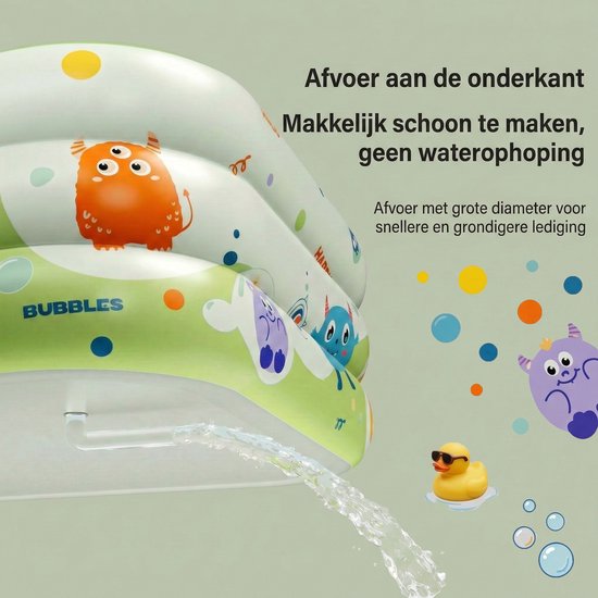 Premium Opblaasbaar Kinderzwembad - 180 x 130 x 56 cm - 3-Laags Verdikt Familiezwembad - Veilig PVC Babybad met Afvoergat - Zomer Waterplezier - Zwembad speelgoed - Buitenspeelgoed inclusief Reparatiesetje