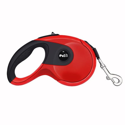Uitschuifbare Hondenriem 5M (Tot 40KG) - Hondenlijn uittrekbaar - Automatische hondenriem - Rollijn - Anti-klit - Ergonomisch Handvat met Remsysteem - RVS Sluiting - Quick Lock Functie - rood