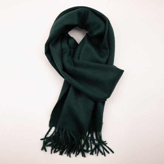 100% Cashmere Sjaal Dames - Zachte Kasjmier Wintersjaal in Chique Geschenkverpakking - Premium Kwaliteit met Waterrimpel Glans - Warm & Stijlvol - Verjaardag Cadeau voor Vrouwen - Donkergroen
