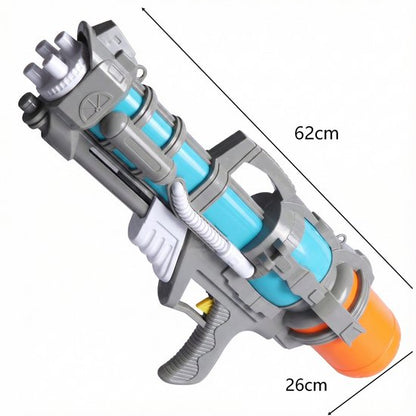 Waterpistool 62cm XL - 1300ml Grote Tank & 7m Schietbereik - Water Pistool- Watergeweer - Super Soaker - Duurzaam Waterspeelgoed voor Strand & Tuin - Buitenspeelgoed voor Kinderen & Volwassenen - 62*26*14cm - Blauw, Grijs