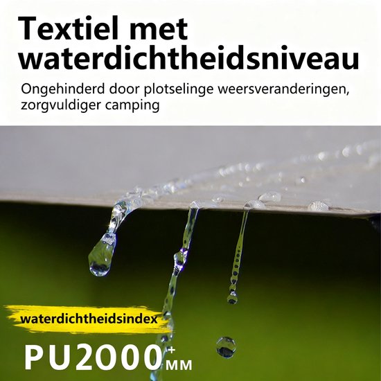 Pop-up Familietent met XXL Zonnescherm - 4-Persoons Koepeltent - Opzetten in 3 Seconden - Inclusief Voorluifel voor Extra Leefruimte - Waterdichte kampeertent - pop up tent voor Kamperen - festival tent + Draagtas - Wit