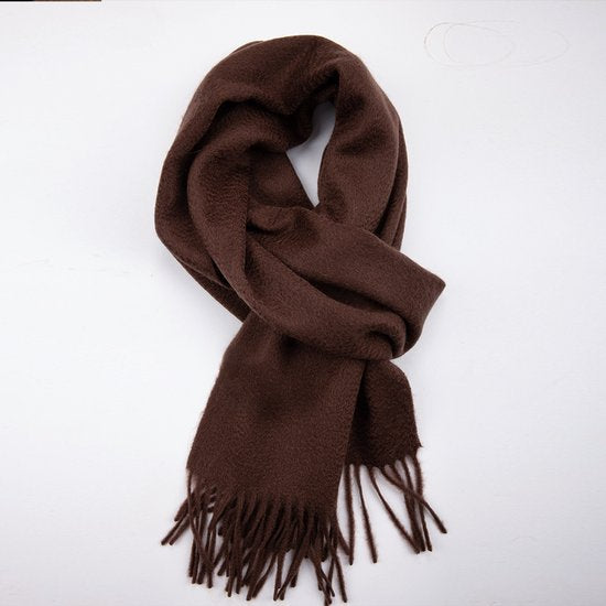 100% Cashmere Sjaal Dames - Zachte Kasjmier Wintersjaal in Chique Geschenkverpakking - Premium Kwaliteit met Waterrimpel Glans - Warm & Stijlvol - Verjaardag Cadeau voor Vrouwen - Chocolade