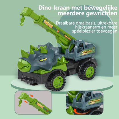 Dinosaurus auto Kraanwagen Kinderspeelgoed - Speelgoed kinderen Dino Zomer buitenspeelgoed 3 jaar 4 jaar cadeau, Stegosaurus