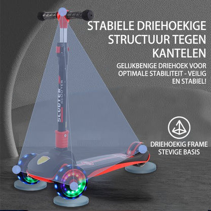 QGT Kinderstep - 3 LED wielen - Verstelbaar - Voor jongen en meisje - 2-9 jaar