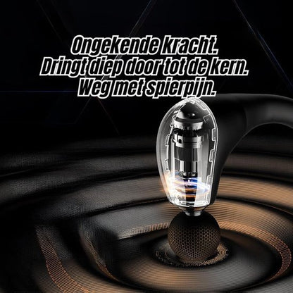 Massage Gun met Verlengd Handvat - Diepe Spiermassage & Percussie Massage - Professioneel Spiermassageapparaat voor Rug, Nek & Schouders - U-vormig & Ergonomisch Design - Draadloos Massagepistool - 4 Opzetstukken - Krachtig Spierherstel & Ontspanning