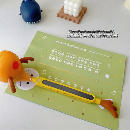 Elektrisch Muziekinstrument Walvis - Magische Speelgoed Gitaar & Synthesizer voor Kinderen - Zachte Siliconen Kop (Knijp & Glijspel) - USB Oplaadbaar - Educatief Muziekspeelgoed - Grappig muziekinstrument - Blauw