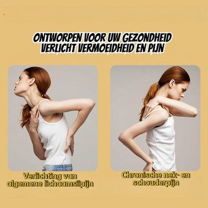 Massage Gun met Verlengd Handvat - Diepe Spiermassage & Percussie Massage - Professioneel Spiermassageapparaat voor Rug, Nek & Schouders - U-vormig & Ergonomisch Design - Draadloos Massagepistool - 4 Opzetstukken - Krachtig Spierherstel & Ontspanning