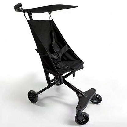Lichtgewicht Buggy & Reisbuggy - Compact inklapbaar Kinderwagen - Opvouwbaar Wandelwagen - Tot 30kg Draagkracht - Stabiel 4-Wiel Design & Anti-Schok - Ideaal voor Camping & Auto - Oersterk Aluminium Frame - Eenhands Inklapbaar - Zwart