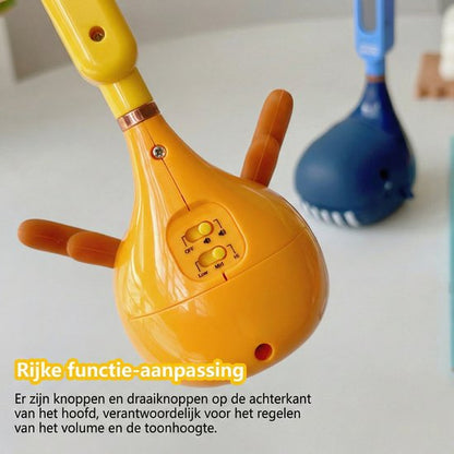 Elektrisch Muziekinstrument Walvis - Magische Speelgoed Gitaar & Synthesizer voor Kinderen - Zachte Siliconen Kop (Knijp & Glijspel) - USB Oplaadbaar - Educatief Muziekspeelgoed - Grappig muziekinstrument - Blauw