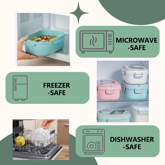 Lunchbox Set 1200+600ml voor Vaatwasser & Magnetronbestendig - Yoghurt en Muesli beker to go - broodtrommel met sausbox ‌en bestek‌ - Lunchpot met Isolerende Draagtas -Bento box voor volwassenen en kinderen‌ - Voor Werk, School, Picnic - Wit