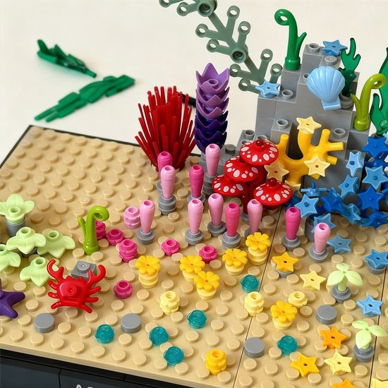 Aquarium Bouwstenenset Met Licht 570 pcs - Eco Aquarium Model Speelgoed - Bouwstenen Speelgoed - Aquarium bouwset - Geschikt voor decoratie en educatie 8+ - Educatief Speelgoed - Creatief Knutselpakket - Verjaardag Cadeau voor Jongens & Meisjes