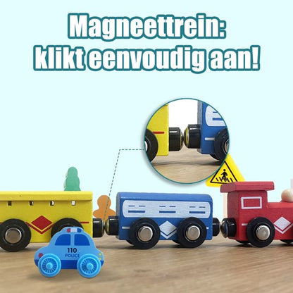 Houten treinset Treinbanen 31-delig – DIY '8'-vorm – meerkleurig – stimuleert de motorische en cognitieve ontwikkeling – Kindercadeaus
