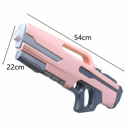 Waterpistool 54cm XL - 1200ml Grote Tank & 8m Schietbereik - Water Pistool- Watergeweer - Super Soaker - Duurzaam Waterspeelgoed voor Strand & Tuin - Buitenspeelgoed voor Kinderen & Volwassenen - 54×22×7cm - Roze, Grijs