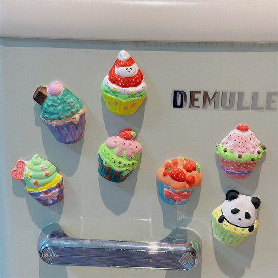 Knutselpakket Magneten Maken & Gips Gieten - DIY Creatief Speelgoed Set - Thema Eten met Taart, Kersttaart, Cupcake - Inclusief Verf & Vormpjes - Knutselen voor Kinderen - Educatief Speelgoed - Koelkast Magneten - Verjaardag Cadeau Jongens & Meisjes