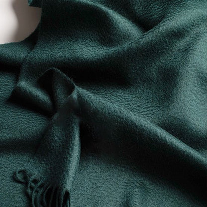 100% Cashmere Sjaal Dames - Zachte Kasjmier Wintersjaal in Chique Geschenkverpakking - Premium Kwaliteit met Waterrimpel Glans - Warm & Stijlvol - Verjaardag Cadeau voor Vrouwen - Donkergroen