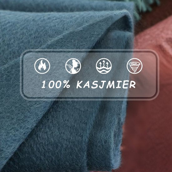 100% Cashmere Sjaal Dames - Zachte Kasjmier Wintersjaal in Chique Geschenkverpakking - Premium Kwaliteit met Waterrimpel Glans - Warm & Stijlvol - Verjaardag Cadeau voor Vrouwen - Pauwblauw