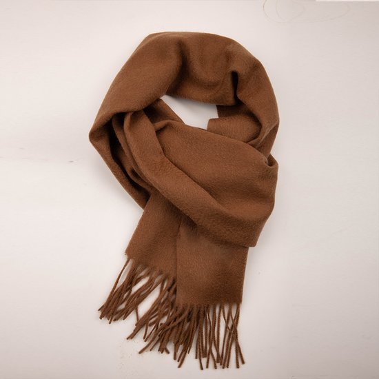100% Cashmere Sjaal Dames - Zachte Kasjmier Wintersjaal in Chique Geschenkverpakking - Premium Kwaliteit met Waterrimpel Glans - Warm & Stijlvol - Verjaardag Cadeau voor Vrouwen - Cacaobruin