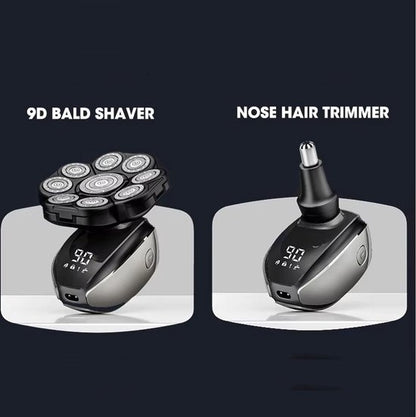 6-in-1 Scheerapparaat Mannen – Trimmer - Tondeuse - Gezicht en Hoofd Scheerapparaat - Schedel Scheerapparaat -Hoofd Kaal Scheren - Nat&Droog - Elektrisch - 10×Opzetstukken