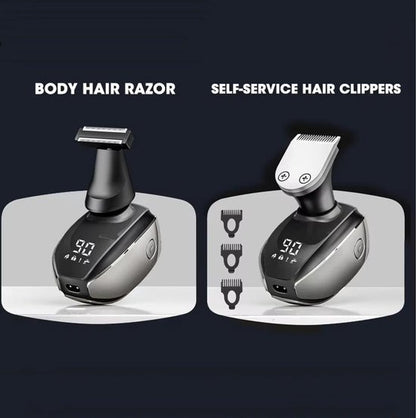 6-in-1 Scheerapparaat Mannen – Trimmer - Tondeuse - Gezicht en Hoofd Scheerapparaat - Schedel Scheerapparaat -Hoofd Kaal Scheren - Nat&Droog - Elektrisch - 10×Opzetstukken