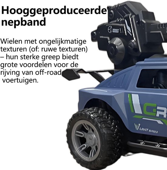 All-Terrain RC Monster Truck - Binnen & Buiten Speelgoedauto - Uitgerust met Waterpistool - Anti-Slip Banden - Voor Jongens & Meisjes - Blauw