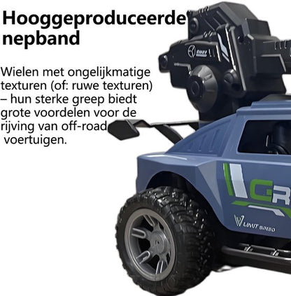 All-Terrain RC Monster Truck - Binnen & Buiten Speelgoedauto - Uitgerust met Waterpistool - Anti-Slip Banden - Voor Jongens & Meisjes - Blauw