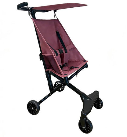 Lightweight Buggy & Travel Buggy - Compact Folding Pushchair - Foldable Stroller - Up to 30kg Load Capacity - Stable 4-Wheel Design & Anti-Shock - Ideal for Camping & Car - Extremely Strong Aluminum Frame - One-Hand Folding - Pink 