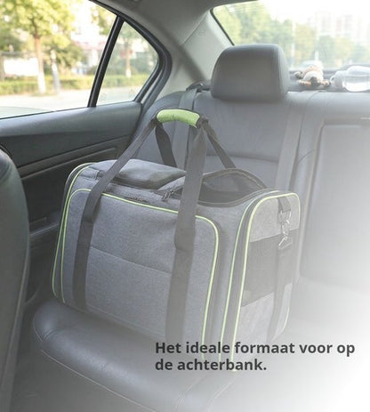 Grote Uitbreidbare Huisdier Reistas - 48x31x80 cm - Draagtas Hond - Draagtas Kat - Kattentas - Draagtas voor Katten & Kleine Honden - Tot 8kg - Opvouwbaar - Ventilerend - Met Bagageband & Schouderband - Met Opbergvakken - Groen