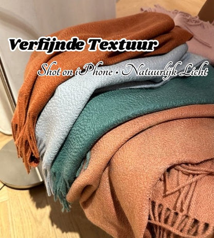 100% Cashmere Sjaal Dames - Zachte Kasjmier Wintersjaal in Chique Geschenkverpakking - Premium Kwaliteit met Waterrimpel Glans - Warm & Stijlvol - Verjaardag Cadeau voor Vrouwen - olijfgroen