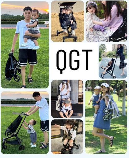 Lightweight Buggy & Travel Buggy - Compact Folding Pushchair - Foldable Stroller - Up to 30kg Load Capacity - Stable 4-Wheel Design & Anti-Shock - Ideal for Camping & Car - Extremely Strong Aluminum Frame - One-Hand Folding - Beige 