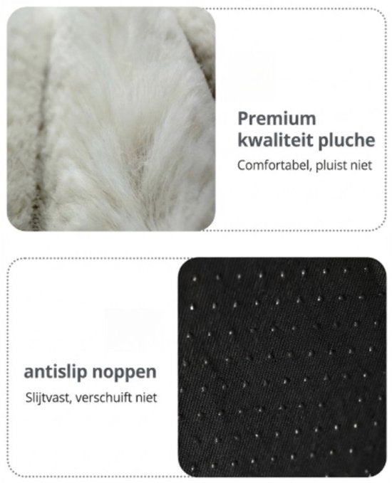 Donut Hondenmand & kattenmand 60 cm - Ronde huisdier nesten - Fluffy Hondenkussen - wasbaar - Anti-slip Mat Onderkant - Geschikt voor Pups & Kittens - Hondenmand rond - Dog Anti Stress Bed - Zacht Kattenbed - Comfortabel Nestje - beige
