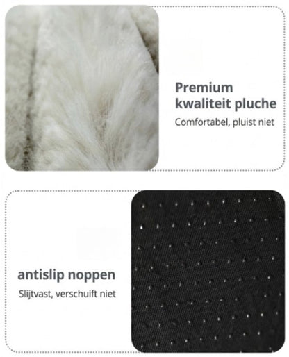 Hondenmand & Kattenmand - 70x50 cm - Met Uitneembaar Kussen - Zachte Dierenmand - Imitatie Konijnenbont - Antislipbodem - Orthopedisch & Wasbaar - Geschikt voor kleine honden en alle katten- Voor Teckel, Franse Bulldog & Maine Coon - Beige/Bruin