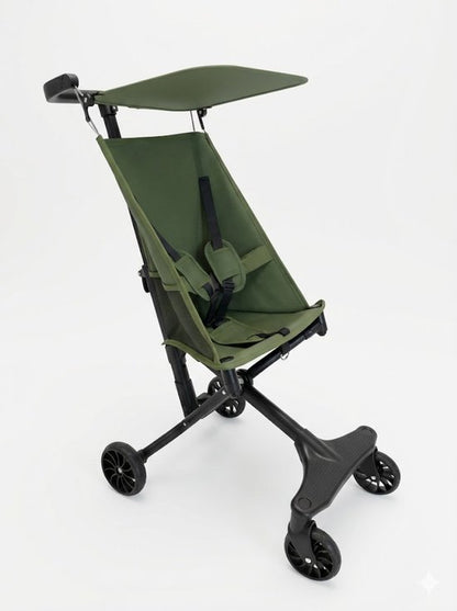 Lichtgewicht Buggy & Reisbuggy - Compacte Kinderwagen - Oersterk Aluminium Frame - Geschikt als Handbagage Vliegtuig - Tot 30kg Draagkracht - Eenhands Inklapbaar - Stabiel 4-Wiel Design & Anti-Schok - Ideaal voor Camping & Auto - Groen