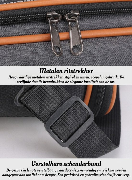 Draagtas Hond - Draagtas Kat - 50x30x30 cm - Reistas & Draagtas - Opvouwbare dieren draagtas - Schoudertas voor huisdieren - Opvouwbaar - Ventilerend - Tot 8kg - Met Veiligheidsriem & Reflectie - Geschikt voor Auto - Met Opbergvakken - Grijs