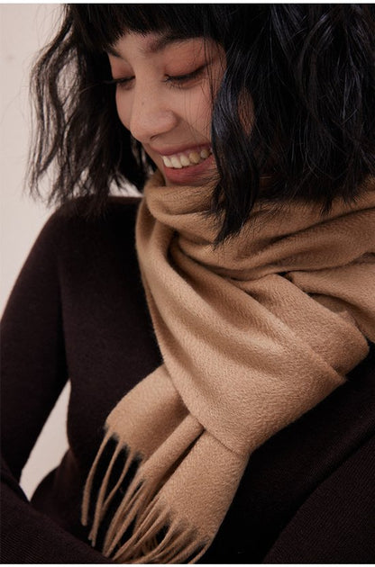 100% Cashmere Sjaal Dames - Zachte Kasjmier Wintersjaal in Chique Geschenkverpakking - Premium Kwaliteit met Waterrimpel Glans - Warm & Stijlvol - Verjaardag Cadeau voor Vrouwen - Melkwit