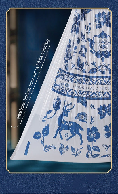 Extra Sterke Afvalzakken met Trekkoord - 20 Liter 87 Stuks - Scheurvaste Vuilniszakken - Stijlvol Delfts Blauw Design - Lekvrij & Extra Dik - Pedaalemmerzakken voor Keuken - 50*60CM- Universele Pasvorm voor Prullenbak - Niet Doorschijnend