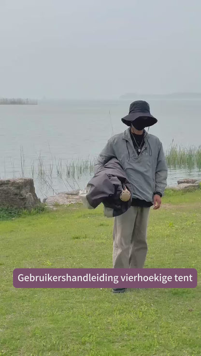 Automatische Pop-up Tent - Vierhoekige Kampeertent voor 2-3 Personen - Waterdicht met Vaste Zonnekap - Inclusief Draagtas - Ideaal voor Gezinscamping en Festivals - Met Verzilverde UV-Block Coating - Snelle 3-Seconden Opzet - Wit